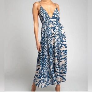 RESA Blue and White Midi Dress